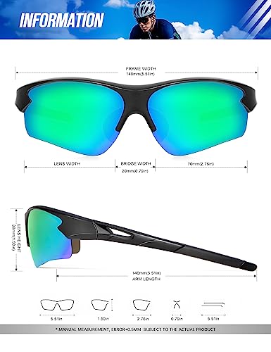 Image of KALIYADI Sports Sunglasses for Men, Polarized Sun Glasses for Men Women Youth Baseball Softball with UV Protection