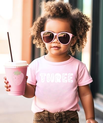 Image of Floral Numbers Ages 1-7 Birthday Girl Shirt for Baby & Toddler Youth Girls
