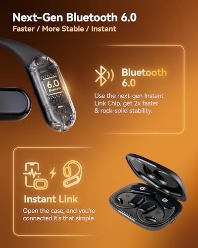 Image of Gen 2 Open Ear Headphones - True Bone Conduction Wireless Earphones, Bluetooth 6.0, Tuned for Audio, Fit for Running, Yoga, Up to 60H Playtime with Case, IP68
