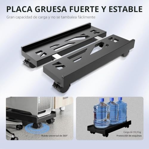 Miniatura 5 de Soporte Para Cpu Para Pc, Soporte Ajustable Con 4 Ruedas Debajo Del Escritorio, Torre De Ordenador - Negro