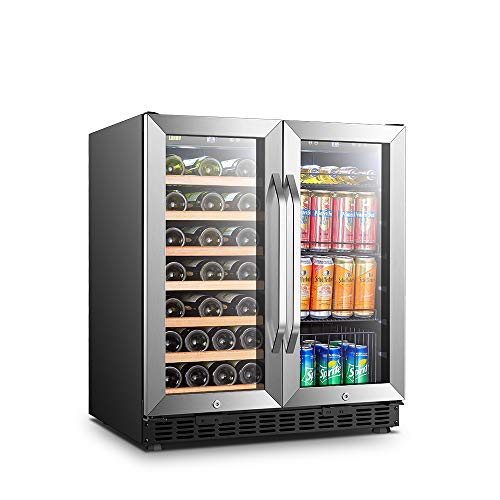 Phiestina Wine Cooler Beverage Refrigerator, 24” Beer Wine Fridge with