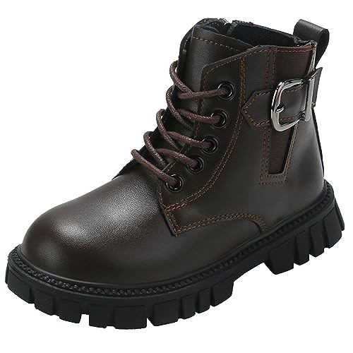 Generisch Bottes d'hiver pour garçon - Tendance - Talon épais - Semelle souple - Bottines décontractées - Confortables et respirantes - Bottes d'hiver pour...