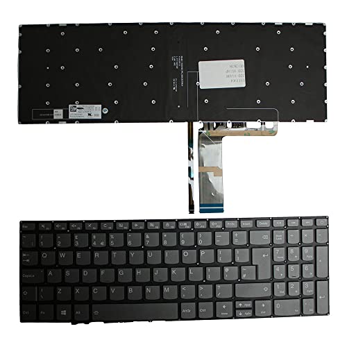 Clavier pour ordinateur portable compatible Lenovo IdeaPad 320-15IKBN gris UK