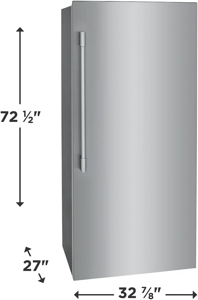 Frigidaire 18.9 Cu. Ft. Refrigerator & Freezer Bundle – Single Door Stainless Steel Combo Set – PRDA1922AF + PRDF1922AF – Garage Ready, Matching Pair