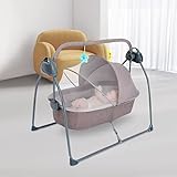 DRTONK 2 in 1 baby swing and bouncer, Baby Baby Swing, Automatic Swing Electric Crib Cradle, 5-Speed Music Crib Crib + Bluetooth with 5 Swing speeds ，Suitable for Newborns 1 year baby swing
