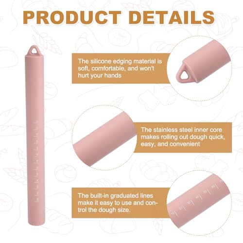 Rouleau à pâtisserie anti-adhésif en silicone à âme d'acier - 4