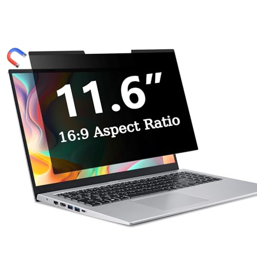Image of Magnetic Laptop Privacy Screen 11.6 Inch 16:9, Removable Privacy Filter | Compatible with Samsung HP Dell Asus Acer Sony Lenovo LG Thinkpad Toshiba, Anti Spy, Anti Glare, Blue Ray Reduction