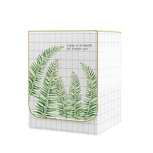 FANSU Wasmachinehoes waterdicht stofdicht print voorlader wasmachine droger machine cover beschermer zonnebrandcrème wasmachine bescherming droogtrommel cover (XL-capaciteit 8-12 kg, witte ruit)