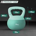 sogesfurniture Weiche Kettlebell 2kg, 3kg, 5 kg, 6kg, 8kg, 12 kg, Kugelhantel Weich, Bodenschonende Schwunghantel Kugelgewicht für Frauen Gewichtheben, Krafttraining Fitness Gymnastik – Bild 3