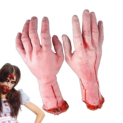 Anloximt Fausse Main coupée | Gaze effrayante avec Accessoire d'halloween Effrayant de Sang - Fournitures de fête d'horreur pour Les fêtes d'halloween, Maquillage de Vampire, fêtes costumées
