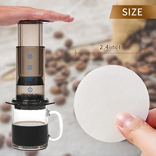 Oriental riverkit Filter Paper for Coffee Maker, 350PCS Round Coffee Filter Paper Fits for Espresso, Paper Professional Replacement Filter for Coffee Machines Tea Cup