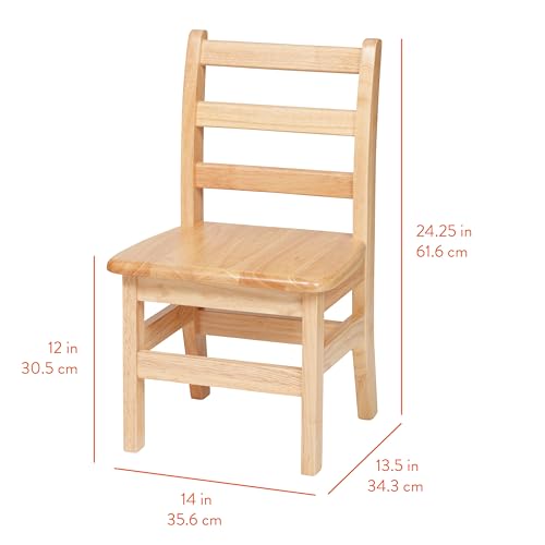 Image of Back2School Express Wooden Activity Table and 2 Chairs Set for Kids, Natural Wood Furniture, 24x36 Inch Rectangular Table with 12 Inch Chairs