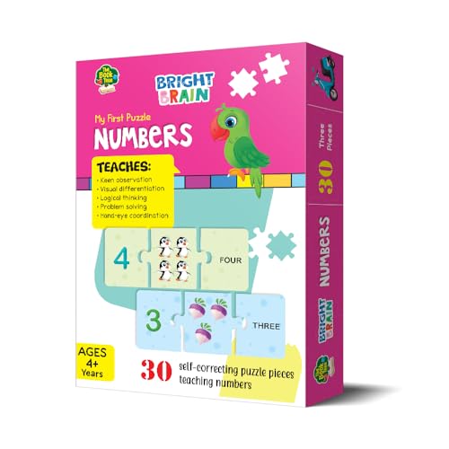 Image of The Book Tree Bright Brain Numbers 30 Piece Jigsaw Puzzle for Preschoolers, Educational Toy for Learning 123, Gifts for Kids Ages 3 to 6 by Majestic Book Club