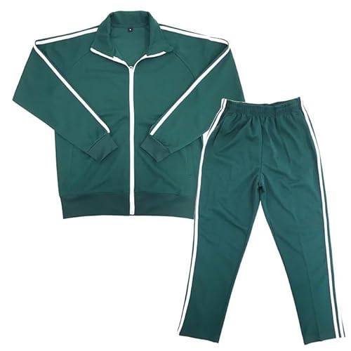 芸人ジャージ 芋ジャージ セットアップ 上下組 上下セット ルームウェア 部屋着 スポーツ メンズジャージ 学校 行事 無地 ジム 運動 ジョギング (JP, アルファベット, L, グリーン)