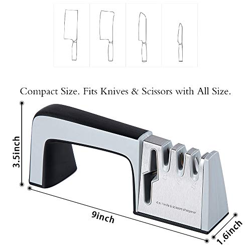 4-in-1 Kitchen Knife Sharpener,4-Stage Knife AccessoriesHelps Repair Professional Knife Sharpening Tool for Kitchen Knives