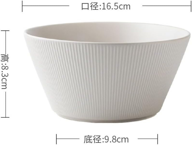 6.5 Inch Embossed Ceramic Salad Bowl Household Soup Pulled Flour