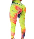 EHH Women High Waisted Ruched Butt Lifting Leggings Scrunch Textured Compression Yoga Pants Booty Wo