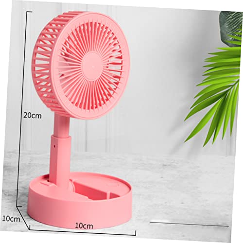 Ventilador portátil multifuncional USB pequeño rosa de mesa 3
