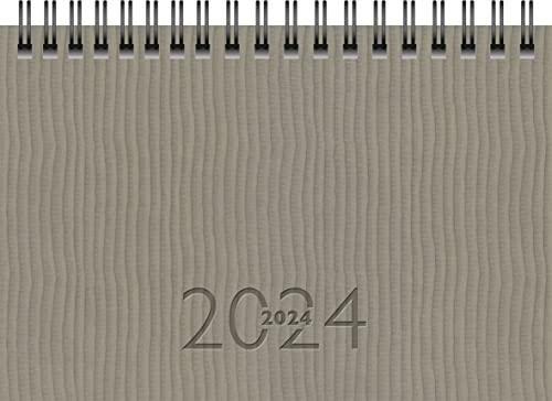 rido/idé Wochenkalender Modell TM 17/contacter 2024 2 Seiten = 1 Woche quer Blattgröße 8,7 x 15,3 cm grau