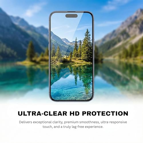Image of ArmorGlass Borderless Tempered Glass compatible with iPhone 13, iPhone 13 Pro, iPhone 14, iPhone 16e Screen Protector, 9H Hardness, 2.5D Curved Edge, Oleophobic Coating
