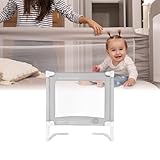 ms BabyWorld – Barrera Tall – Barrera de Seguridad para Bebé | 90/150/190 cm con Enganches Incluidos | Extra Alta y Resistente | Mecanismo de Bajada Seguro | Fácil Instalación | (90)