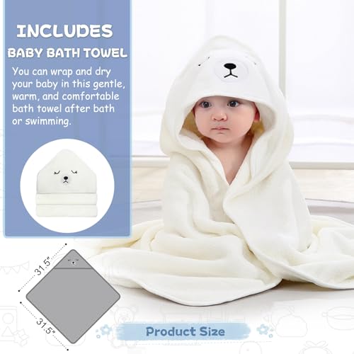 image for MoreFeel Collapsible Baby Bathtub for Newborn with Thermometer & 1 Hoo