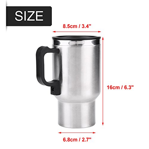 ZJchao 12V In-Car Heating Cup, 450ML Travel Electric Coffee Cup Insulated Heated Temperature Control Mug by ZJchao - Used condition - Image 5