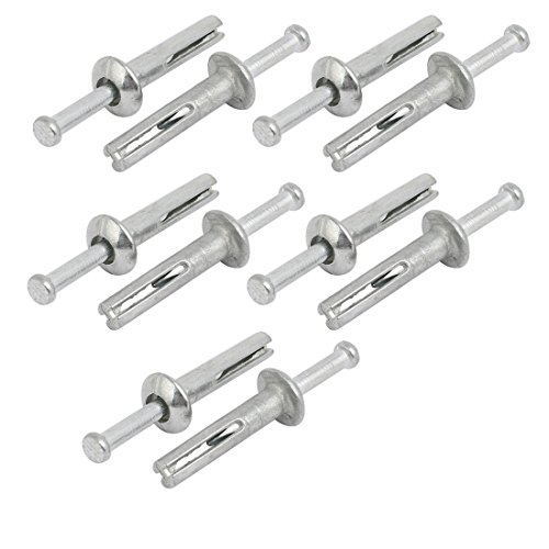 Aexit 6mm Punch fastener Dia 30mm Depth Zinc Alloy Drive Anchor Silver Tone 10pcs Model:71as645qo489