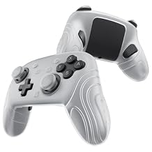 PlayVital for Nintendo Switch 2 Pro Controller Silicone Cover Samurai Edition Protective Skin Case for Switch 2 Pro Controller with Back Button Caps & Thumb Grips, Shockproof - Clear White