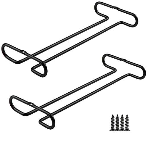 2-Pack Wine Glass Holder - Hanging Wine Glass Rack for Under Shelf Stainless Steel Wine Glass Holders for 1-4 Glasses Space Saving Bar Glass Rack for Kitchen Cabinet Bar Counter Home Bar Decor