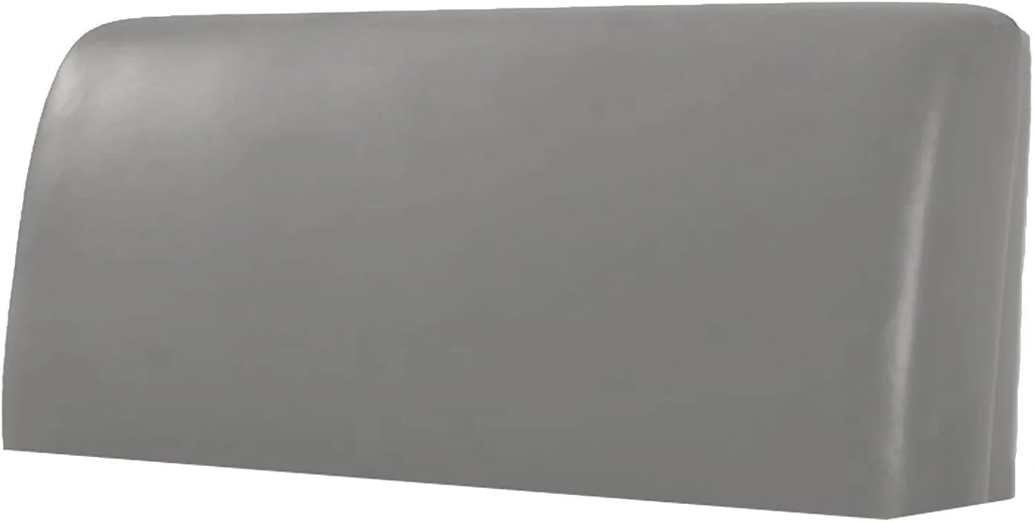 Waterproof Artificial PU Leather Headboard Cover Elastic All-Inclusive Bed Head Back Bedside Protection Cover(Grey,W120 x H70cm)