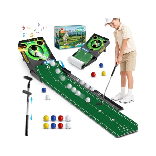 VATOS Golf-Puttingmatte für Kinder mit automatischer Ballrückführung, Sound