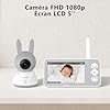 wansview 1080P/5" Babyphone Camera, Camera Bebe Surveillance 2,4/5GHz PTZ avec Écran LCD, 3000mAh, ECO, Vision Nocturne, Capteur de Température/Humidité/Mouvement/Pleur, Suivi Automatique, Berceuses