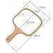 lasenersm 1 Piece Wooden Makeup Mirror Curved Edge Square Handheld Mirror with Handle Single Side Cosmetic Mirror Vanity Handheld Mirror Handheld Vanity Mirror, 7.5 x 11.4 Inches, Black