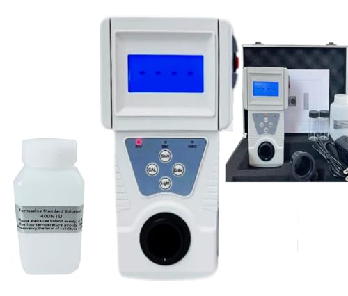 VTSYIQI Turbidity Meter Kit Portable Digital Turbidity Meter Turbidimeter Tester Kit Instrument with Formazine Standard Turbidity Solution 0-200 NTU Accuracy 0.1 NTU for Monitor Turbidity Levels