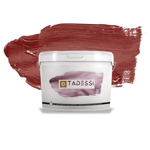 TADESSI Color Vista Pintura de pared Rojo – Vino – Pintura de emulsión mate – Pintura interior de alta calidad para pared y techo – 2,5 litros