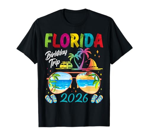 Florida Birthday Trip 2026 Beach Party Spring Summer Vacay T-Shirt