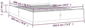 vidaXL Solid Wood Bed Frame Home Bedroom Decorative Wooden Platform Bed Base Frame Bedstead Mattress Foundation White 180x200 cm 6FT Super King