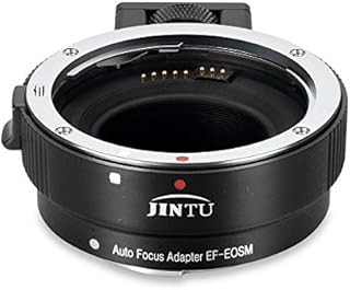 JINTU EF-EOS M Auto-Focus AF Lens Mount Adapter Converter Ring for Canon EF/EF-S Lens to Canon EOS-M (EF-M Mount) Mirrorless Camera EOS M M1 M2 M3 M5 M6 M50 M100 M200