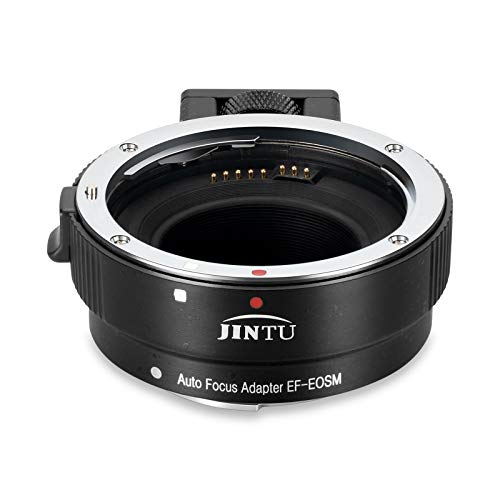 JINTU Lens Adapter EF-EOS M Auto-Focus Lens Mount Converter for Canon EF/EF-S Lens to Canon EOS-M (EF-M Mount) Mirrorless Camera EOS M M50 M100 M1 M2 M3 M5 M6 M200