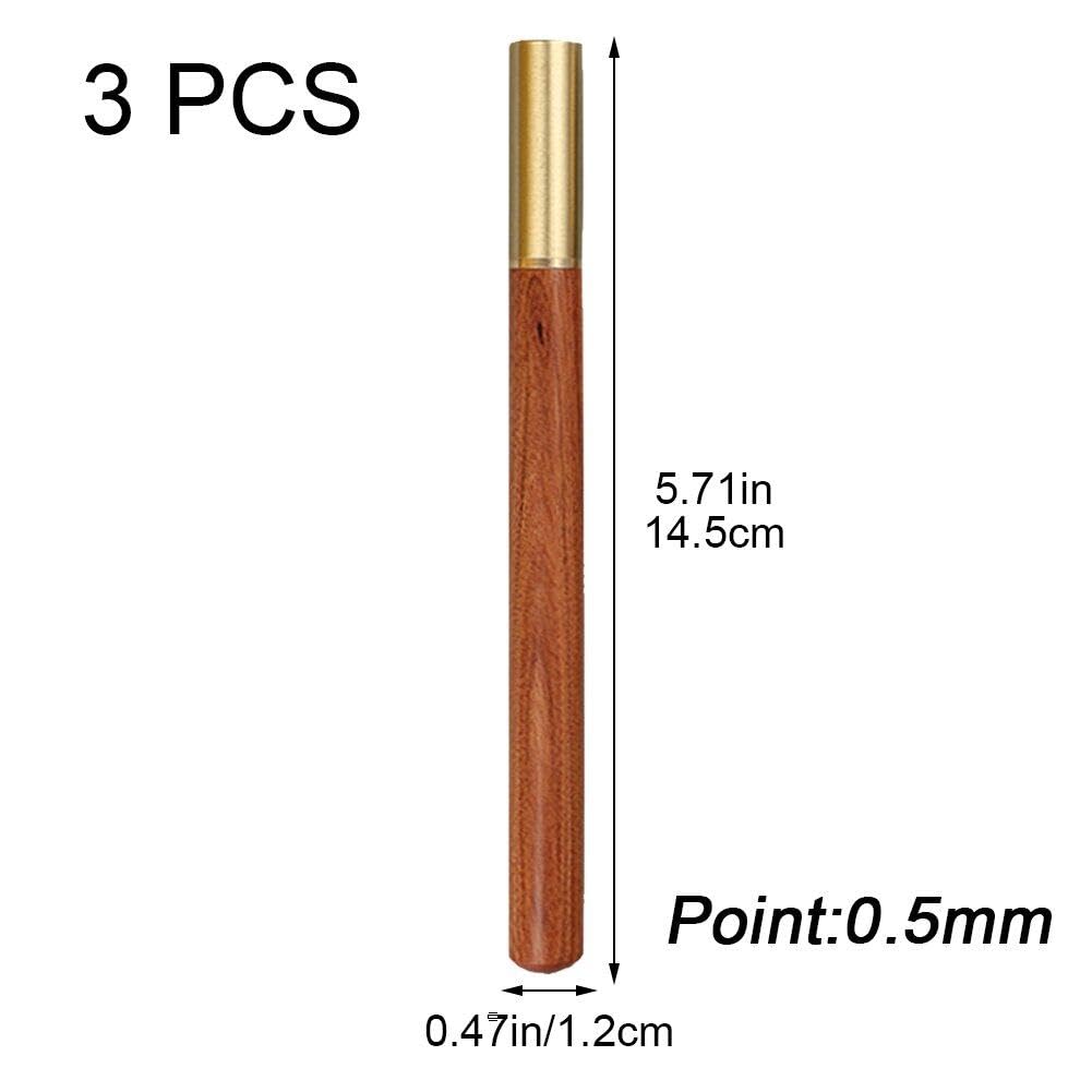 3 Teile/Satz Vintage Holz Körper Kugelschreiber Messing Kugel Roller Stift Metall Kappe Kugelschreiber Schreibwaren Schule Business Geschenke Liefert