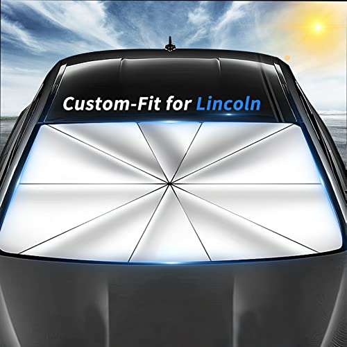 Custom-Fit for Lincoln Windshield Sun Shade Umbrella, 360&deg;Rotation Bendable Car Umbrella Sunshade...