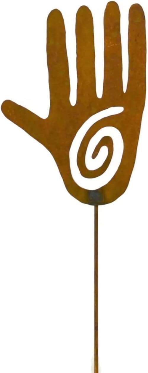 Hand Decorative Metal Garden Stake, Whimsical Garden Idea, Metal Garden Art, Outdoor Lawn and Patio Decor, Backyard Sculpture, Elegant Garden Design and Landscape Decoration, Outdoor Art, Lawn Ornament, Lawn Art, Modern Rustic Decor, Rusty Metal Patina, Steel and Iron, Welded Metal Stake, Home Gardening Design, Made for the Outdoors, Durable Gardening Art. Beautiful Idea to complement flower gardens, patios, flower boxes,indoor planters, outdoor planters, flower pots. American artisan made metal art for your backyard that will bring a smile for years. Makes a great garden gift idea for gardeners, nature lovers, and more! Handcrafted by Oregardenworks in the USA!