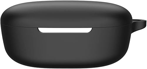 Miniatura 2 de DAYJOY - Juego de 2 fundas protectoras de silicona suave compatibles con auriculares Redmi Buds 4 Lite, funda protectora con llavero (negro y azul)