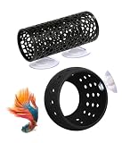 KINGYEENUO Betta Tunnel, Betta Fish Toys, Aquarium Fish Hideout with Suction Cups, Shrimp Cave Decor for Shrimp, Guppies - Safe Play & Resting Area for Bettas, Tank Accessories, a Set