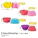 LetGoShop Silicone Cupcake Liners Reusable Baking Cups Nonstick Easy Clean Pastry Muffin Molds 4 Shapes Round, Stars, Heart, Flowers, 24 Pieces Colorful