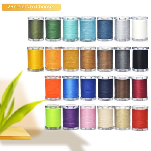 Image of Selric 300Yards Extra Strong Bonded Nylon Thread for Leather Sewing, Black and Coffee Heavy Duty Upholstery Thread for Heavy Fabric (2 Spools)-Black+Coffee