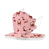 NBBD 10PC Adulte Noël Thème imprimé Mas-ques Jetable avec Brosse Cache-Oreilles Mas-Que Bouche Visage Coton,Tissu Non Lavable,Non Réutilisable pour Cyclisme Camping Voyage Bandeau Masque Nasal