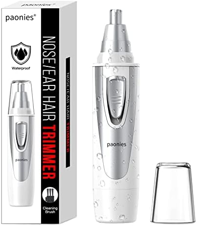 Ear and Nose Hair Trimmer Clipper, 2023 Professional Painless Eyebrow & Facial Hair Trimmer for Men Women, Battery-Operated Trimmer with IPX7 Waterproof, Dual Edge Blades for Easy Cleansing