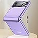 TOPSEM Case for Samsung Galaxy Z Flip 4 Case with Magnetic Hinge Protection and Built in Lens Camera Protector, Shockproof Anti-Resistant Anti-Drop Matte PC Cover for Galaxy Z Flip 4 2022 (Purple)